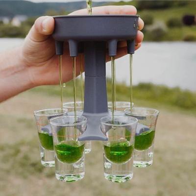 China Beer Party Wine Separator Beer Juice Holder Drinking Liquor Dispenser 6 Shot Glass Dispenser Party 6 Shot Glass Dispenser for sale