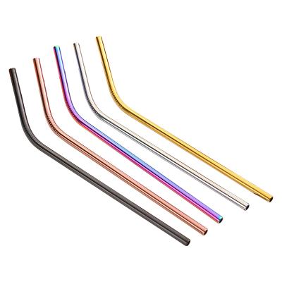 China Hot Selling Sustainable 18/10 Stainless Steel Custom Sets Colorful Metal Straight And Curved Drinking Straw for sale