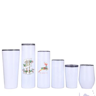 China Disposable Drop Shipping 20oz White Straight Sublimation Lean Masks Lean Tumbler Stainless Steel With Straws for sale