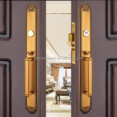 China Zinc Alloy [Zinc Alloy]European style antique double split door lock handle for main door for sale