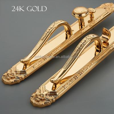 China Full Brass [ Full Brass ] Luxury main entrance single wood door lock handle with different colors for sale