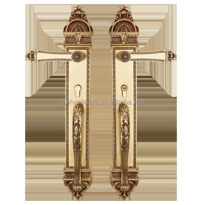 China Full Brass [ Full Brass ]European and luxury style lock handle for double main door for sale