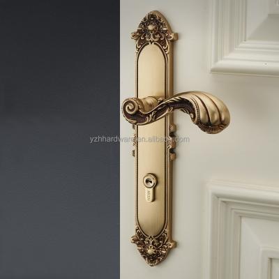 China Full Brass [Full Brass]Retro style universal door lock handle for interior door for sale