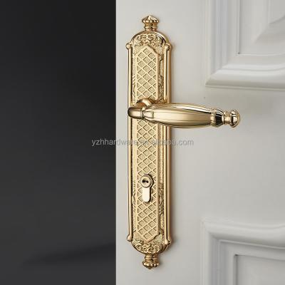 China Full Brass [Full Brass]Beautiful style solid wood door lock handle for interior door for sale