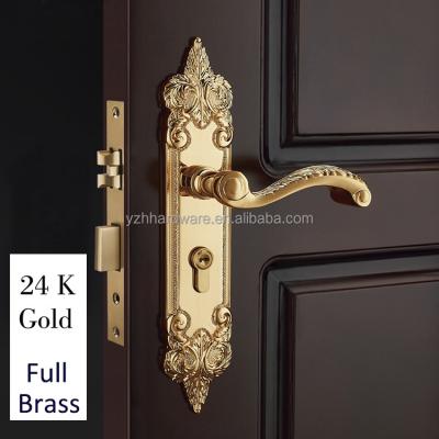 China Full Brass [Full Brass]Innovative design of European style interior door lock handle for sale