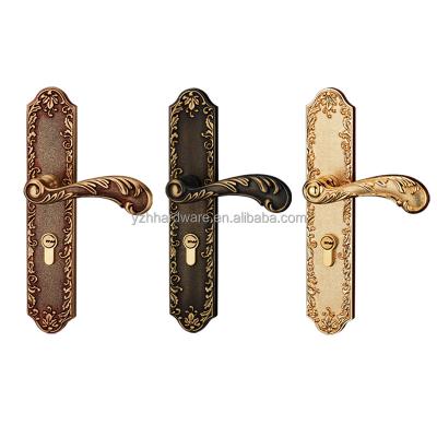 China Full Brass [Full Brass]European antique solid wood door lock handle for interior door for sale