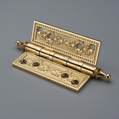 China Living room Full brass European carved 5-inch hinge thickened main body good quality door hinge for sale