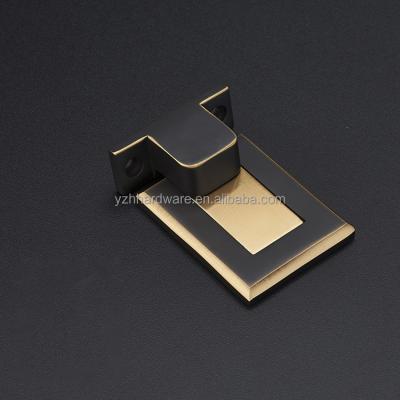 China Easy Installation Full brass reinforced invisible hole free square door stopper modern simple design for sale