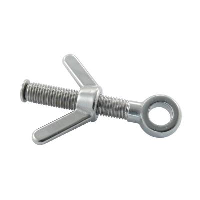 China Zinc Plated Stainless Steel Eye Bolt 180mm Length With Butterfly Nut for sale