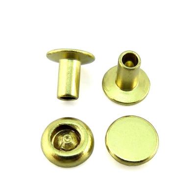 China 10.5*8.5- 8-32 Custom Double Cap Round Head Leather Craft Copper Garment Rivets for Belts for sale