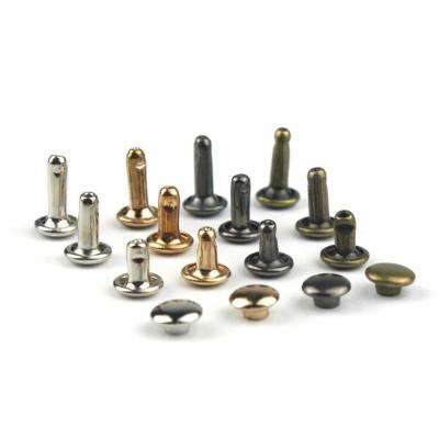 China Custom Finish 6mm Double Cap Metal Rivets Studs For Leather and ISO9001 2015 Certified for sale