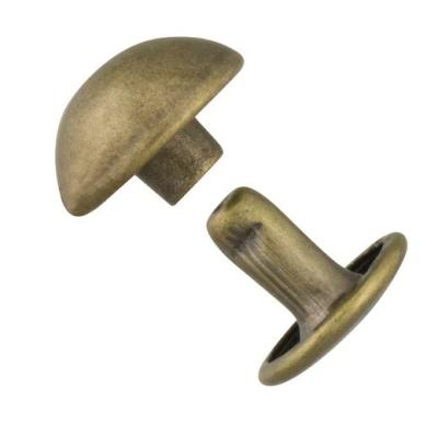 Cina DIN Standard Brass Metal Funghi Testa Rivet Stud Double Cap Abbigliamento Rivet Per Cuoio in vendita