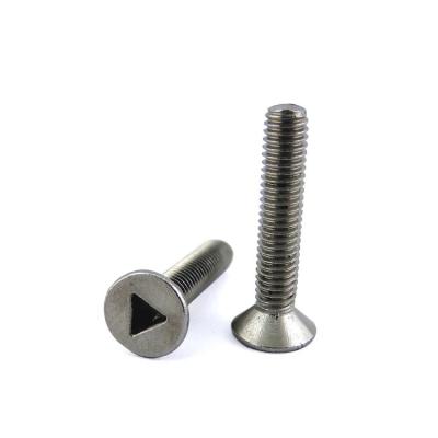 China M3 Flat Countersunk Head Triangle Drive Anti-theft Security Screw with ISO9001 2015 for sale