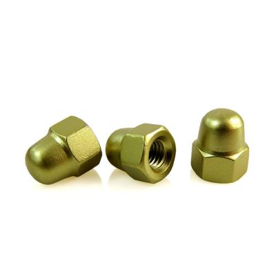 China Gold Hexagon Domed Cap Nut With Zinc Plating And ISO9001 Certification for sale