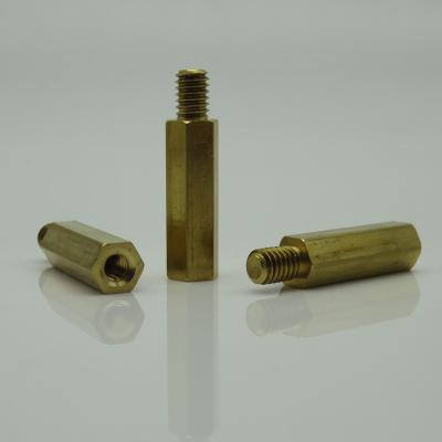 China Brass Hex Standoff Spacer 500mm RoHs Certified For M4*5.5 PCB Gold Tone for sale