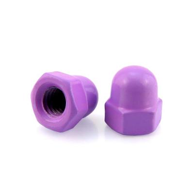 China Passivation Domed Cap Nuts M2 Purple Grade 6.8 Nickel Plated Metal Nut for sale