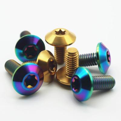 China Custom Colorful Umbrella Head Torx Drive Titanium Alloy Motorcycle Screw with Sample for sale