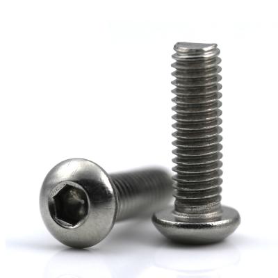 China 1mm-500mm ISO7380 Full Thread 18-8 Stainless Steel Bright Finish Button Head Socket Cap Screw RoHs Certified for sale