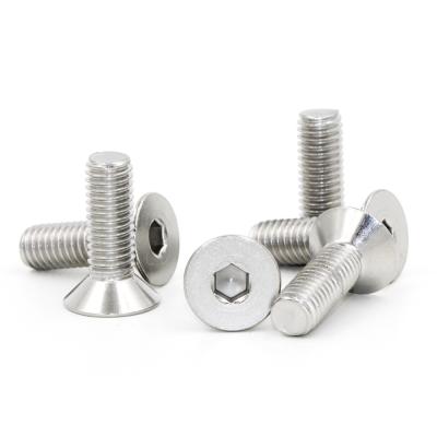 China Stainless Steel 304 Hex Flat Head Socket Screws With ZINC PLATED Finish for sale