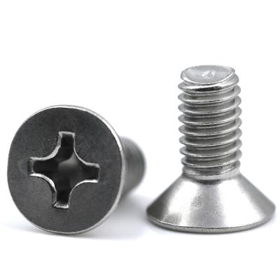 China Cross Recessed Stainless Flat Head Screw Countersunk Head 120 Degree Plain Finish for sale