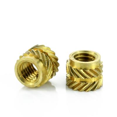 China Threaded Knurled Brass M4 Insert Nut Water Resistant Brass Insert Nuts for sale