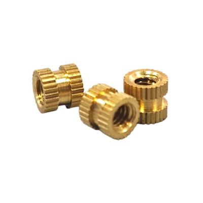 China Double Straight Knurled Brass Threaded Insert High Accuracy Brass Screw Inserts for sale