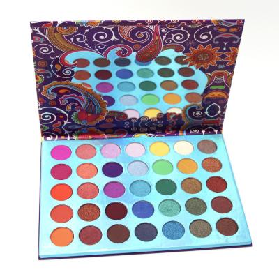 China Waterproof Eye Makeup Vegan Pigment Matte Shimmer 35 Color Eyeshadow Palette Russian Private Label With Mirror for sale