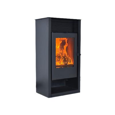 China Contemporary Modern European Style Indoor Household Heating Wood Burning High-temperature Resistant Glass Cast Iron Wood Stove for sale