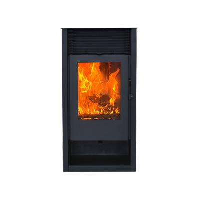 China Contemporary Hot Sale Large Cast Iron Stove Indoor Wood Burning Stove Matt Black Fireplace for sale