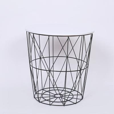 China Leading viable manufacturer quality multifuctional metal wire coffee end side table storage basket with lid for sale