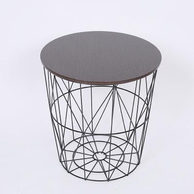 China High Quality Viable End Coffee Metal Maker Side Table With Lid Movable Baskets Home Decor Storage for sale