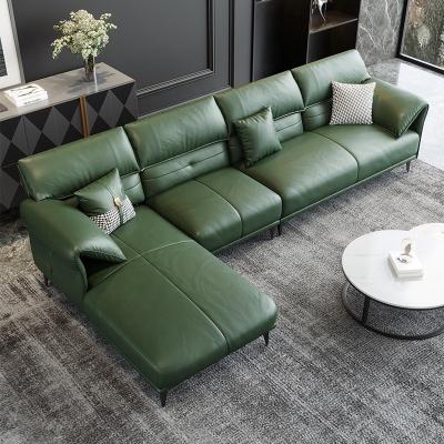 China Other Modern Italian Living Room Sofa Furniture Leather L Shaped Sofa With Lounge for sale