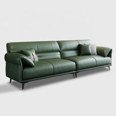 China The Other Sofa Set Green Synthetic Leather Sectional Modern Modular L Shape Sofa Set Settee Couch for sale