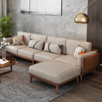 China Other New Design Technology Fabric Cover Ash Solid Wood Frame Living Room Furniture Chinese Japanese Japanese Modern Sofa for sale