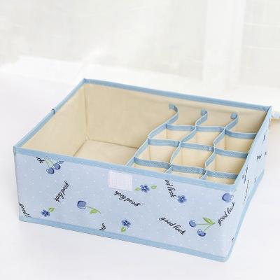 China Collapsible Folding Cloth Underwear Bras Clothing Drawer Divider Basket Organizer Storage Containers with Lids for sale