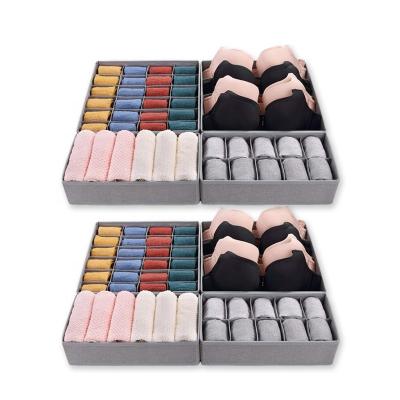 China New Housewear Folding Storage Boxes Supplier Foldable Underwear Sock Drawer Organizers Storage Boxes 4 Packs for sale