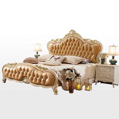 China Luxury European French Lit Headboard Style Bedroom Furniture Set for sale