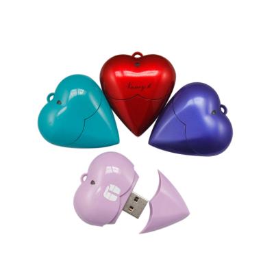 China Heart Shaped Plastic USB Drive Promo Gifts USB Drive USB Memory Stick Leather Flash Pen for sale