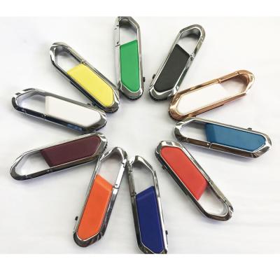 China Metal USB Drive Carabiner USB Flash Pen Drive 16GB/32GB/64GB/128GB Metal USB Stick Kick Loop Birthday Model Factory for sale