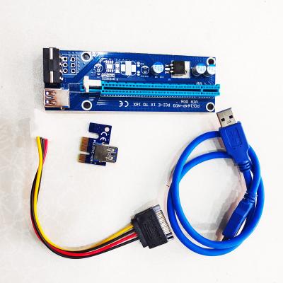 China PCIe PCI-E PCI USB Risers Card 1x to 16x USB 3.0 SATA to 4 Pin IDE Data Cable Molex Power Supply 006 for sale