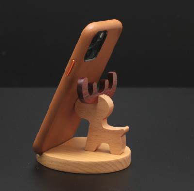 China Mobile Phone Waterproof Case Decoration Desktop Solid Wood Stand for sale