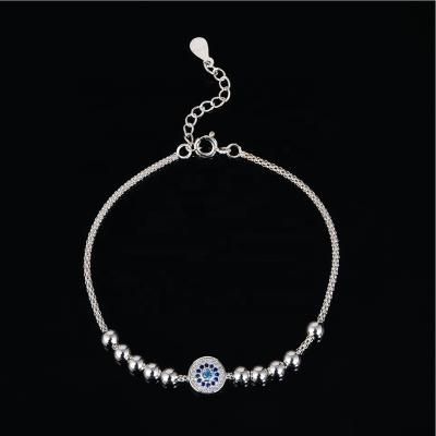 China CLASSIC SayYes 925 Sterling Silver Jewelry CZ Evil Eye beads Charm bracelets 925 Sterling Silver for sale