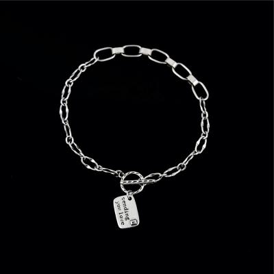 China Vintage SayYes fashion jewelry Bracelets Men Silver Thai Silver Style Retro CZ Tag Charms 925 Sterling Silver Jewelry for sale