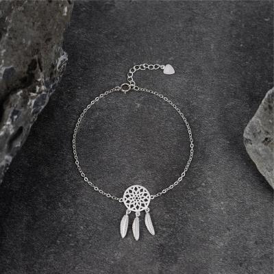 China CLASSIC SayYes 925 Sterling Silver Jewelry Traditional Tribe Dreamcatcher Anklet 925 Silver for sale