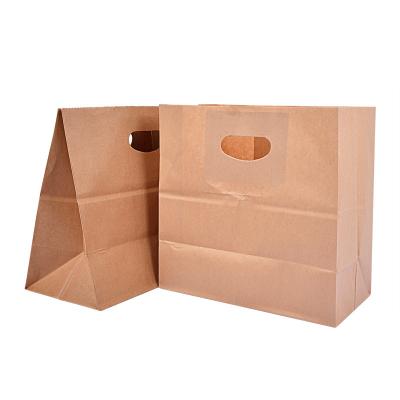 China Brown recyclable paper bags with holes in them for sale