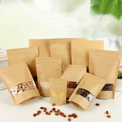 China Recyclable Nut Tea Sealed Waterproof Thick Kraft Paper Bag for sale