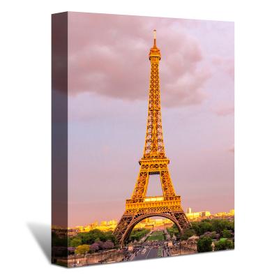 China Modern Eiffel Tower Sunset Of The Sky Luxury Size Quality Canvas Wall Art Painting Decor Canvas Picture Home Print For Living Room Decor for sale