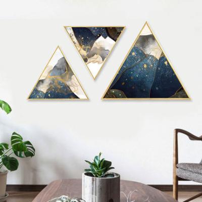 China Modern Environmental Friendly Triangle Abstract Wall Art Oil Canvas Painting Print Picture Home Decor Painting For Living Room for sale