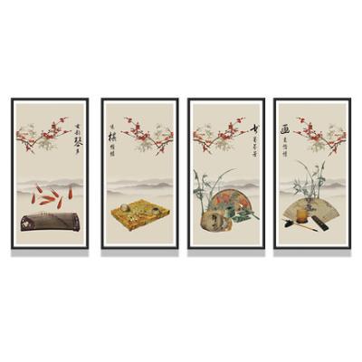 China Environmental Friendly Chinese Classical Style Multi Panel Painting Wall Decor Oil Print Canvas Art Painting Decor For Living Room Art Sets for sale