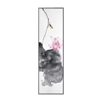 China Traditional Chinese Style Ink-Wash Painting Wall Decoration Lotus Oil Painting On Canvas With Frame For Hallway Living Room for sale